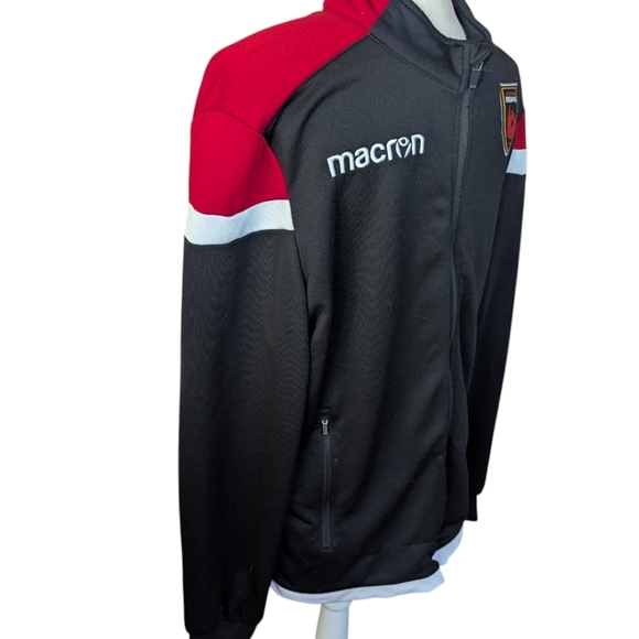 MACRON Red/ Black Phoenix Rising Soccer Club Zip Up Knit Jacket Sz XL - Picture 5 of 12
